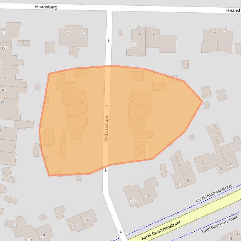 Kaart van postcodegebied 6443EE.