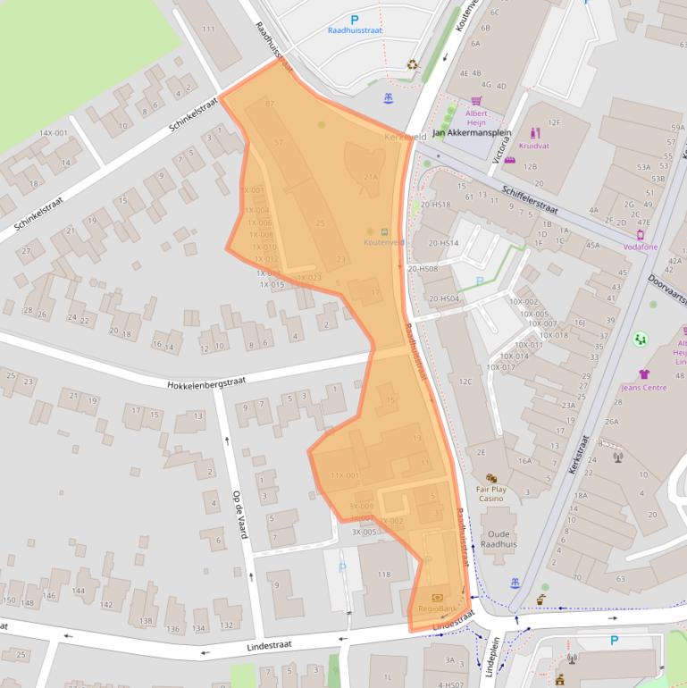 Kaart van postcodegebied 6444AA.