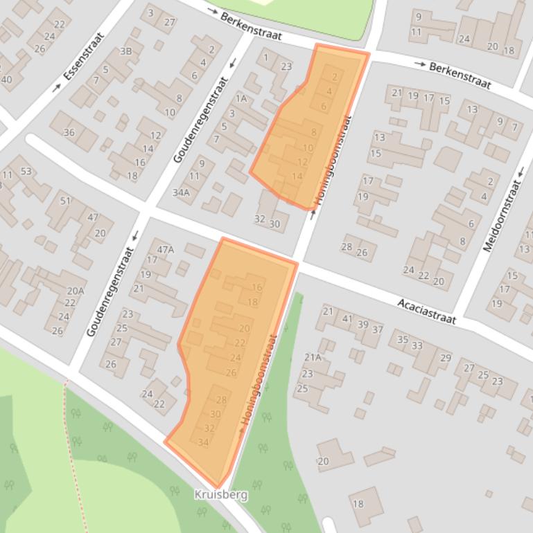 Kaart van postcodegebied 6444CB.