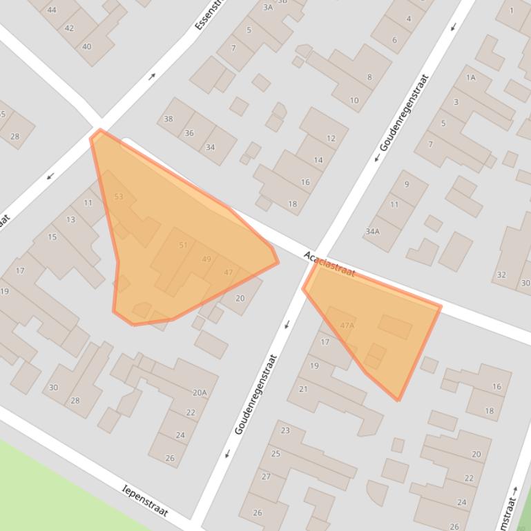 Kaart van postcodegebied 6444CD.