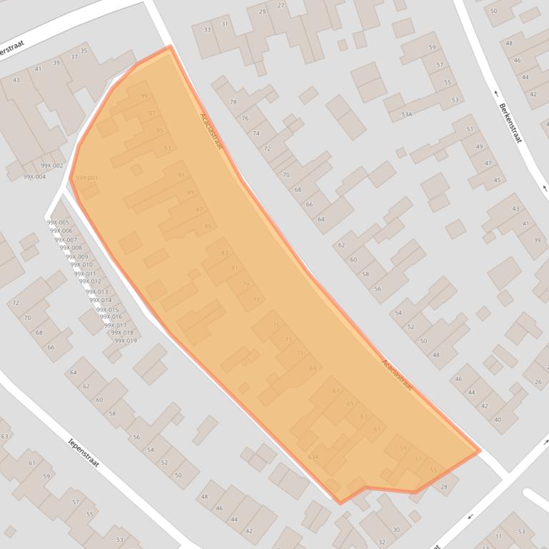 Kaart van postcodegebied 6444CE.