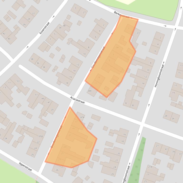 Kaart van postcodegebied 6444CJ.