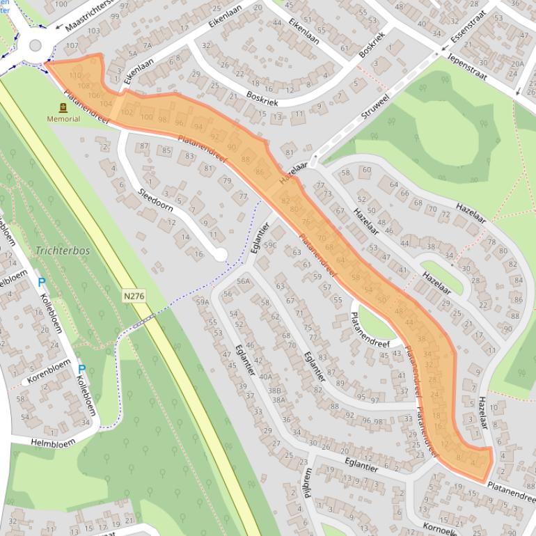 Kaart van postcodegebied 6444DD.