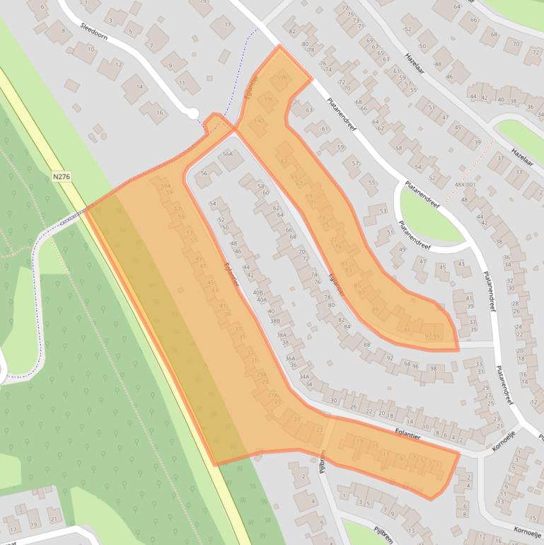 Kaart van postcodegebied 6444DP.