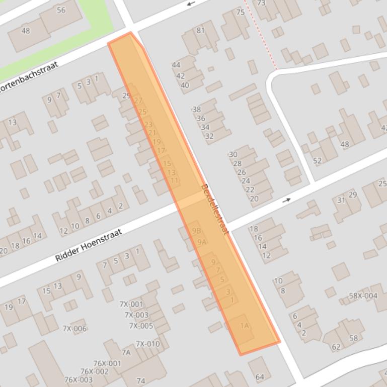 Kaart van postcodegebied 6444HC.