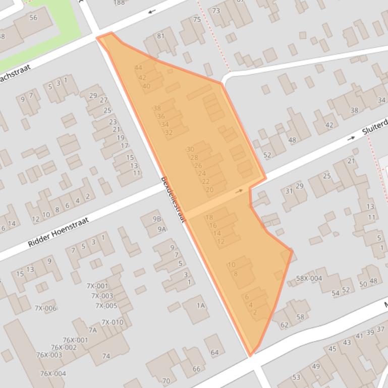 Kaart van postcodegebied 6444HD.