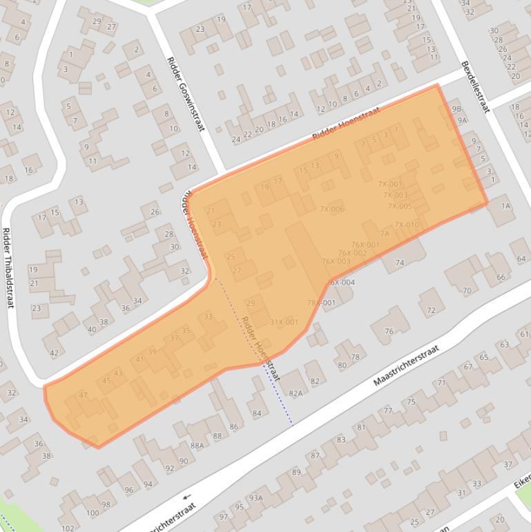 Kaart van postcodegebied 6444HE.