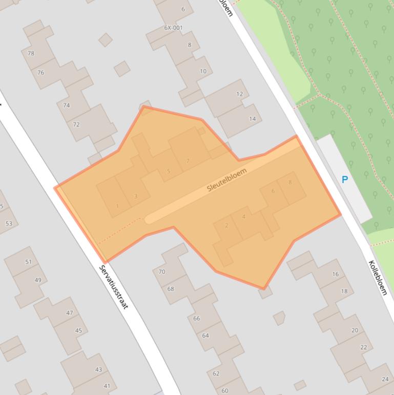 Kaart van postcodegebied 6444TP.