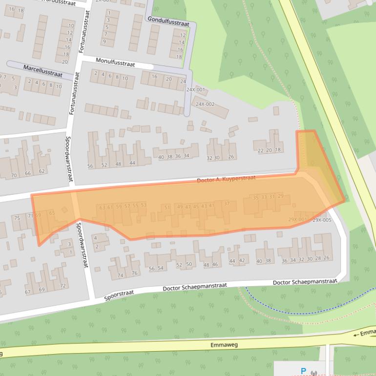 Kaart van postcodegebied 6444XR.