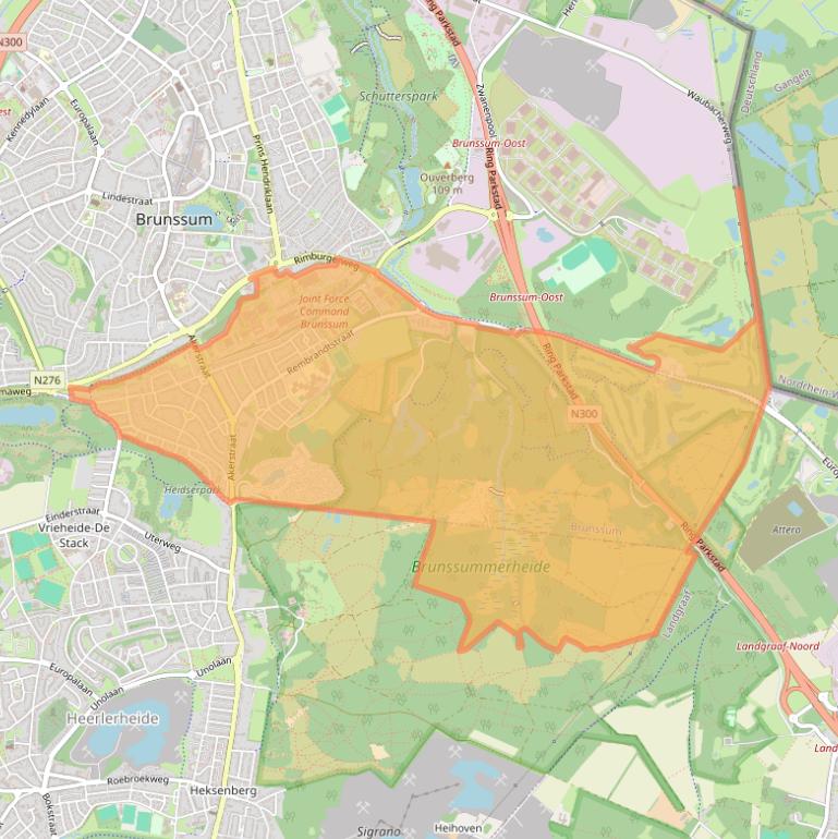 Kaart van postcodegebied 6445.