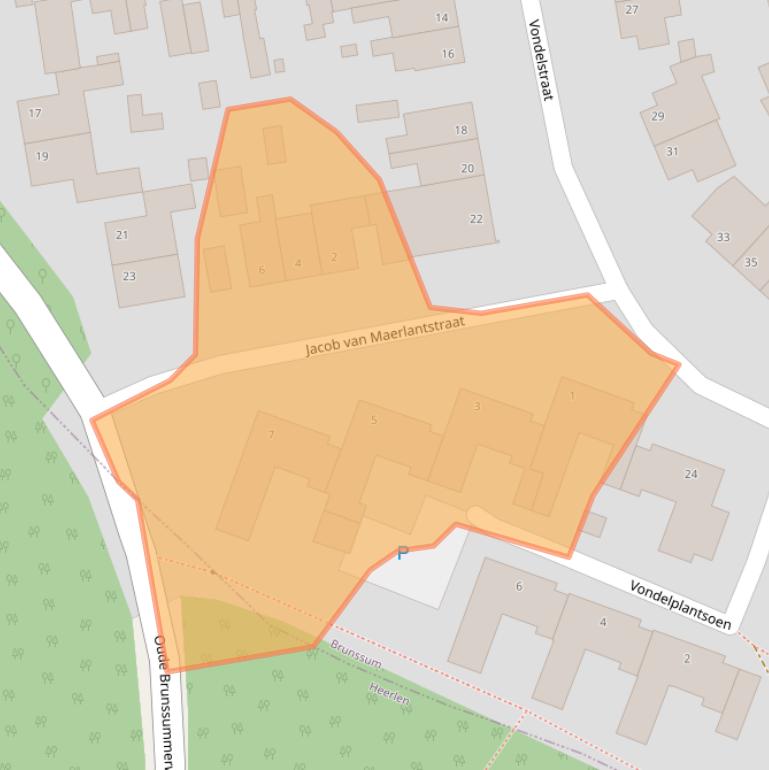 Kaart van postcodegebied 6445AD.