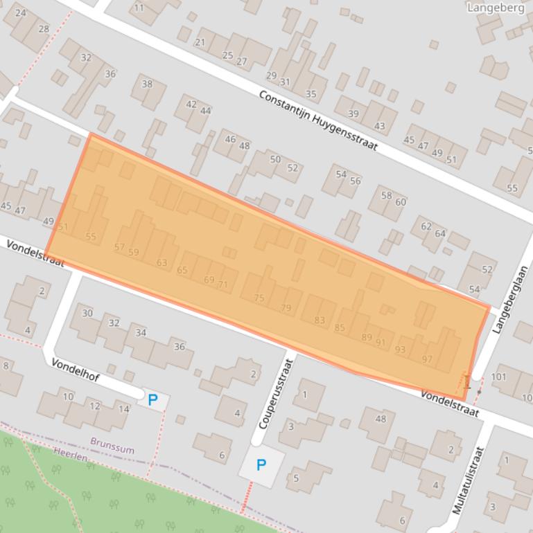 Kaart van postcodegebied 6445AG.