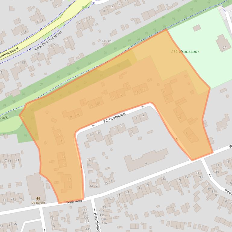 Kaart van postcodegebied 6445CJ.
