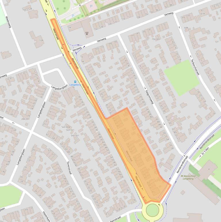 Kaart van postcodegebied 6445CM.