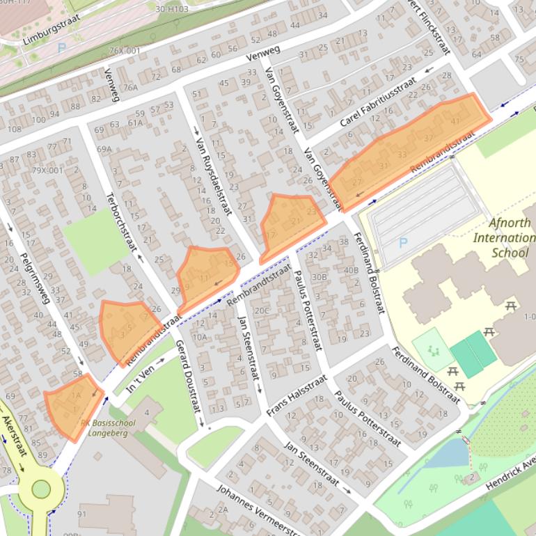 Kaart van postcodegebied 6445CV.