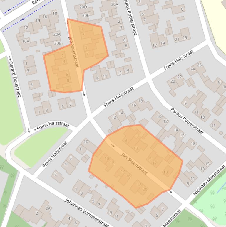 Kaart van postcodegebied 6445EC.