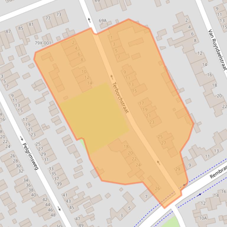 Kaart van postcodegebied 6445XL.