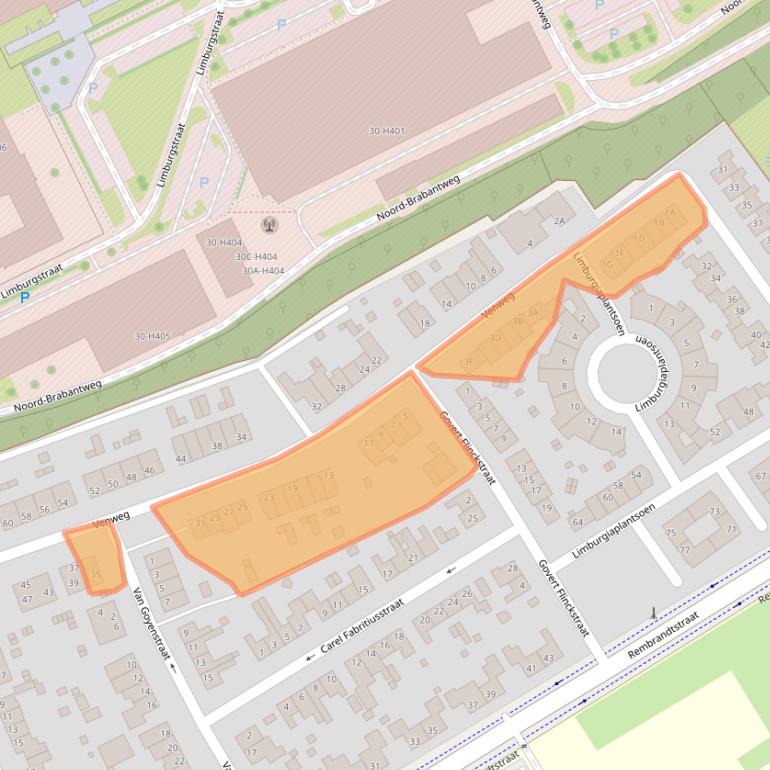 Kaart van postcodegebied 6445XS.