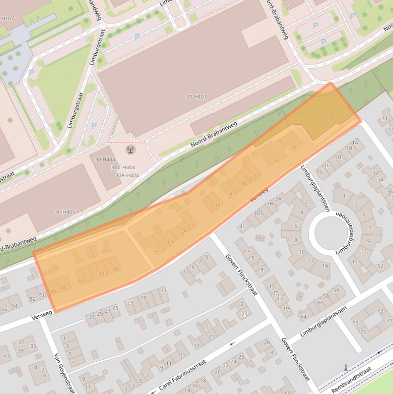 Kaart van postcodegebied 6445XW.