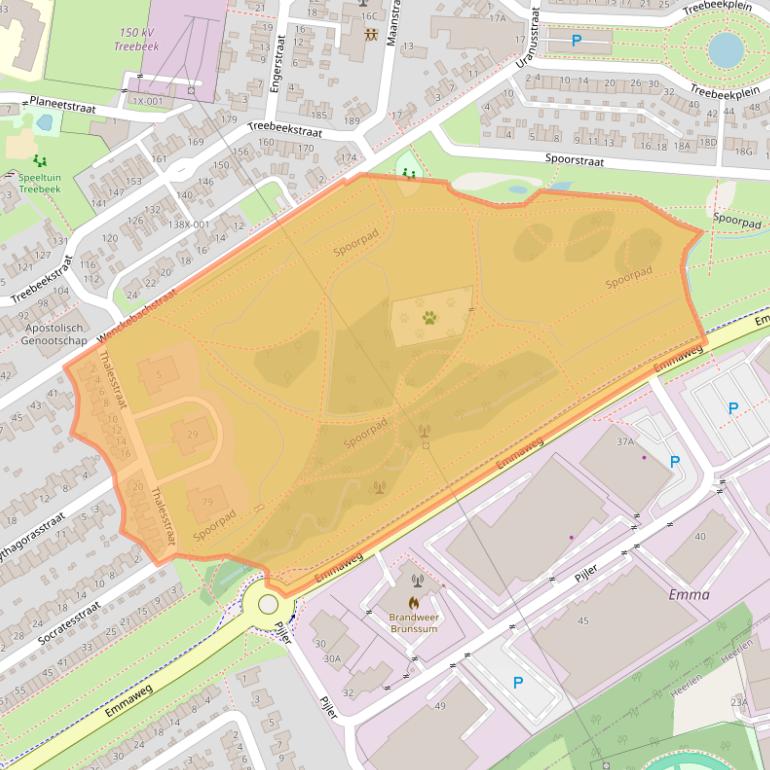 Kaart van postcodegebied 6446AZ.