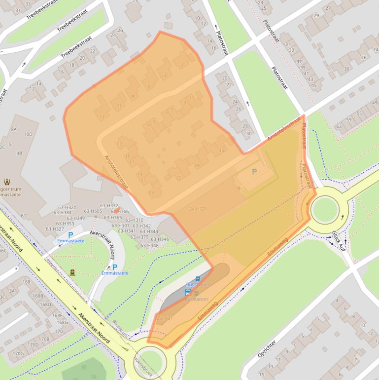 Kaart van postcodegebied 6446BA.