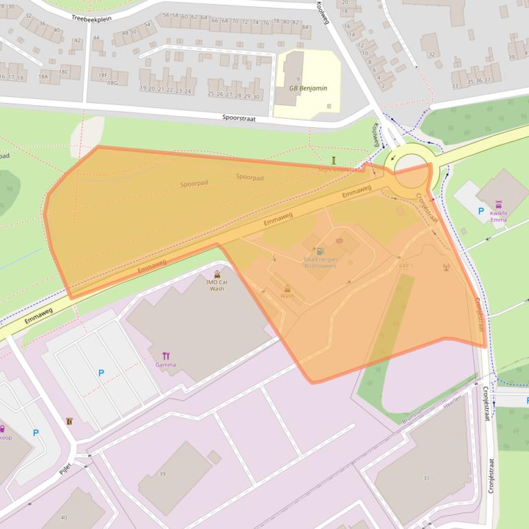 Kaart van postcodegebied 6446BB.