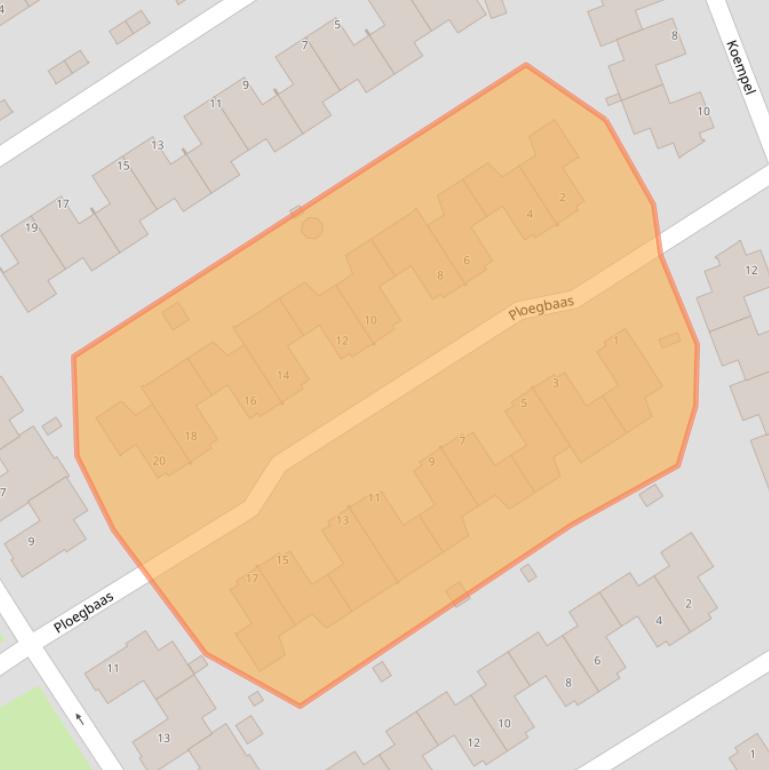 Kaart van postcodegebied 6446BV.