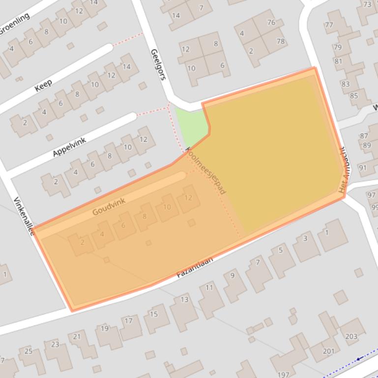 Kaart van postcodegebied 6446DC.