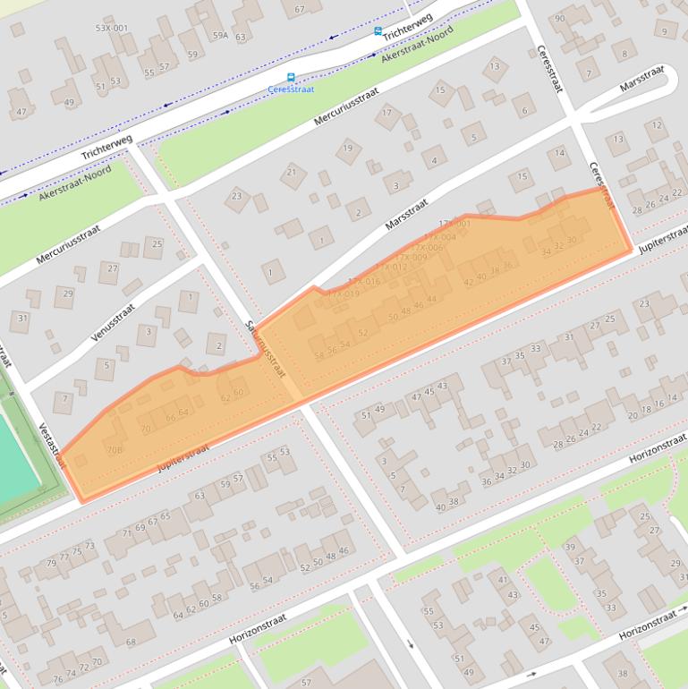 Kaart van postcodegebied 6446RX.