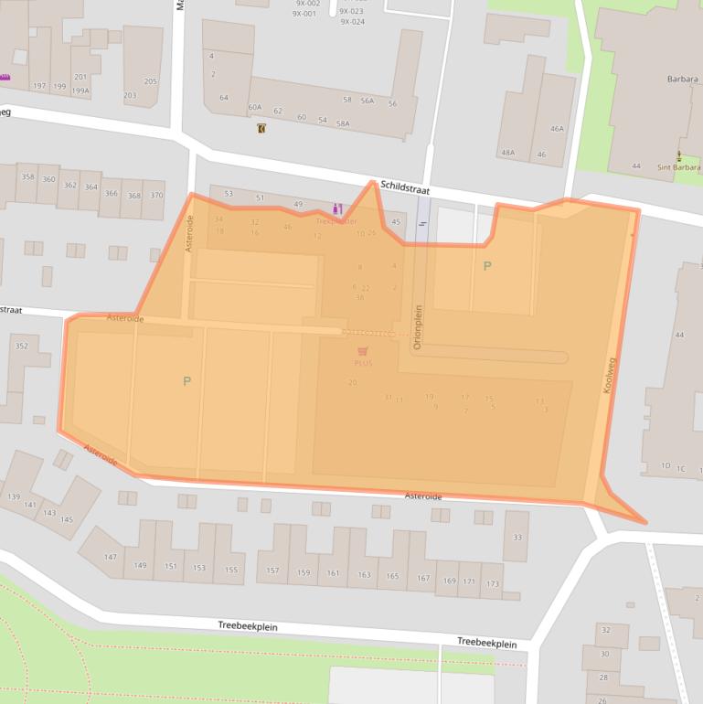 Kaart van postcodegebied 6446TL.