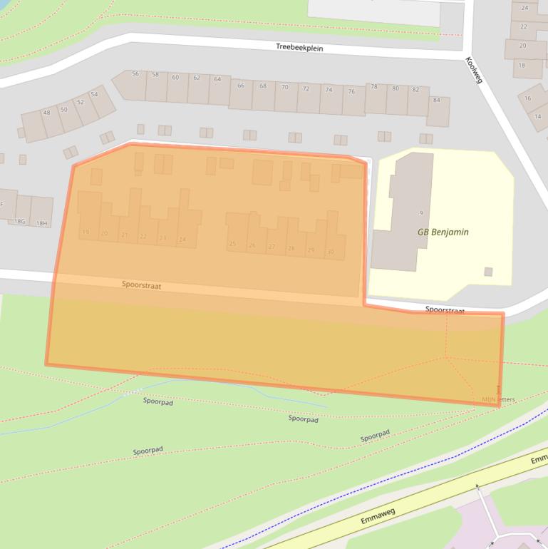 Kaart van postcodegebied 6446TW.