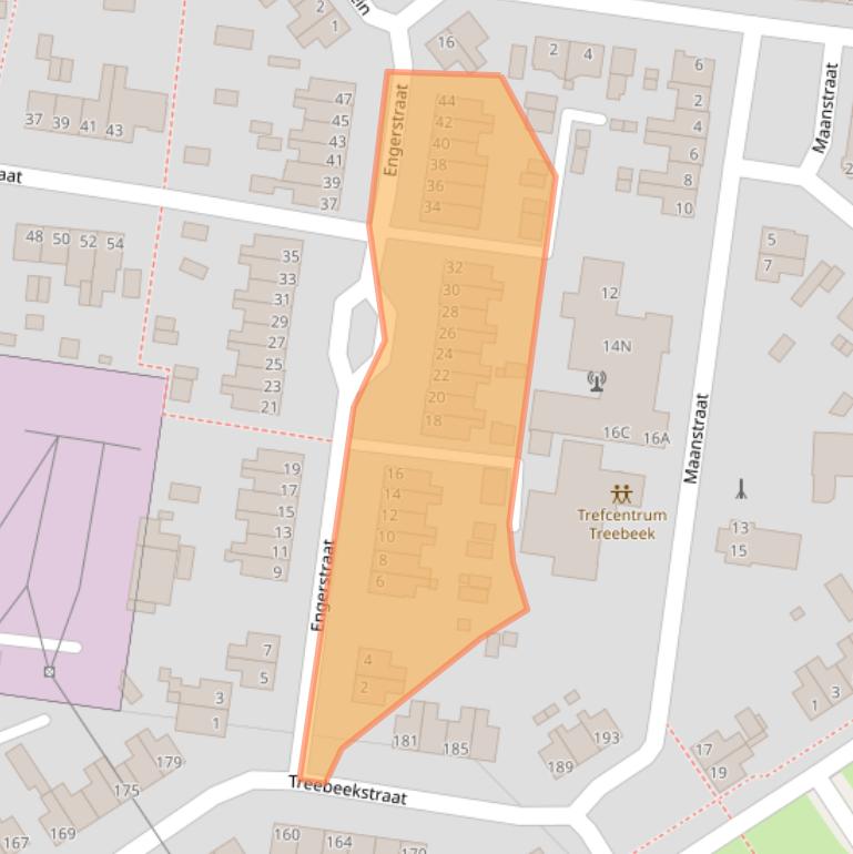 Kaart van postcodegebied 6446XJ.