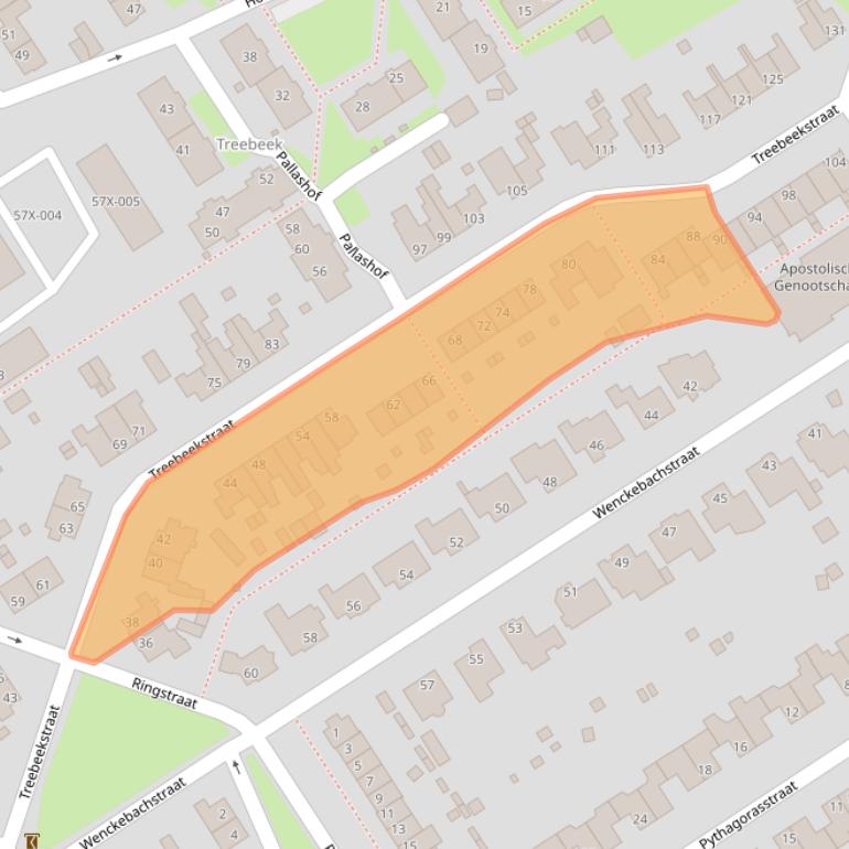 Kaart van postcodegebied 6446XW.