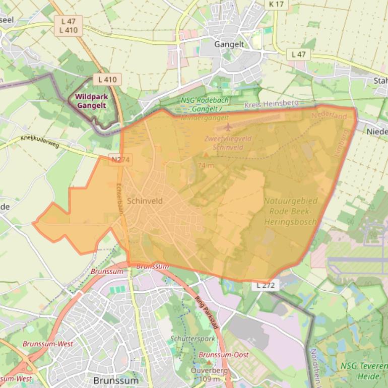 Kaart van postcodegebied 6451.