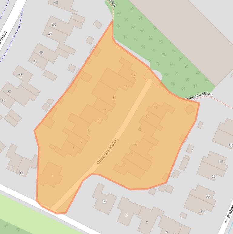 Kaart van postcodegebied 6451EV.