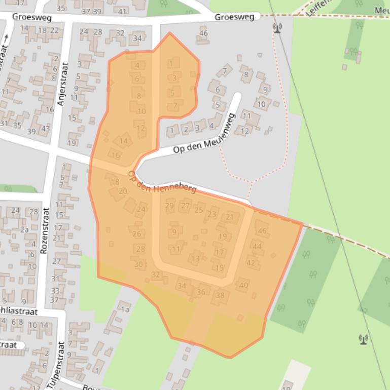 Kaart van postcodegebied 6451HT.