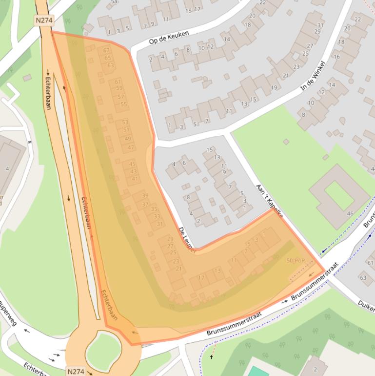 Kaart van postcodegebied 6451JD.