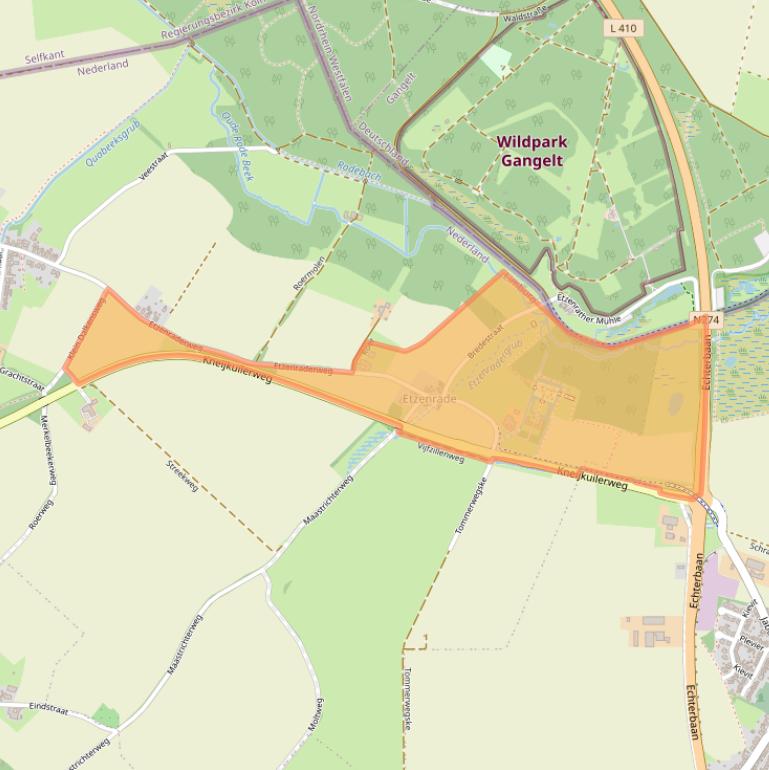 Kaart van postcodegebied 6454AT.