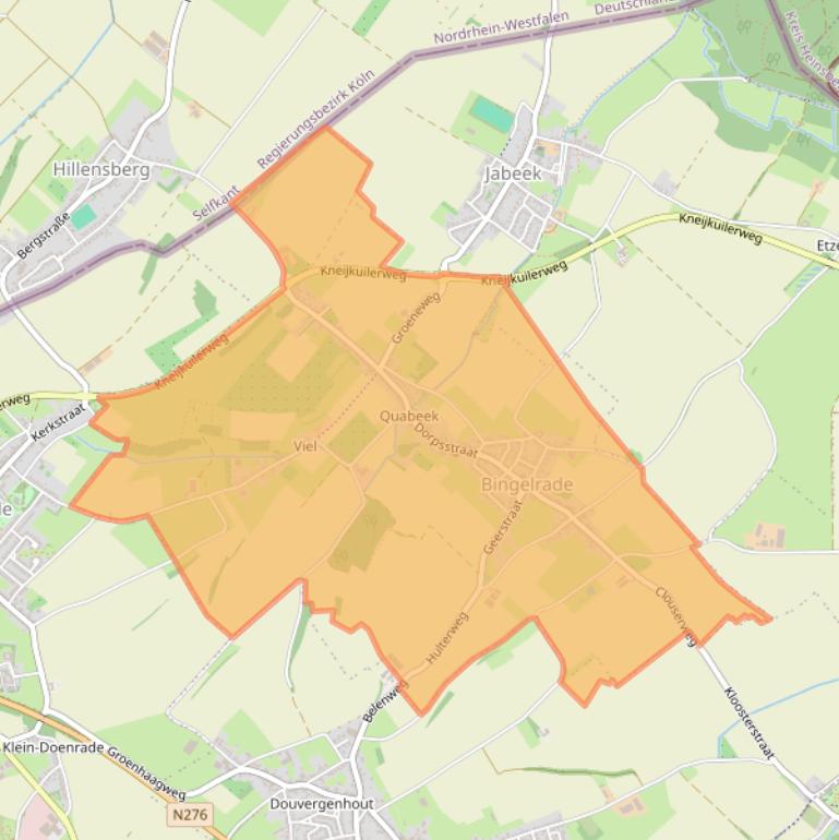 Kaartafbeelding, ingezoomd op postcodegebied 6456.