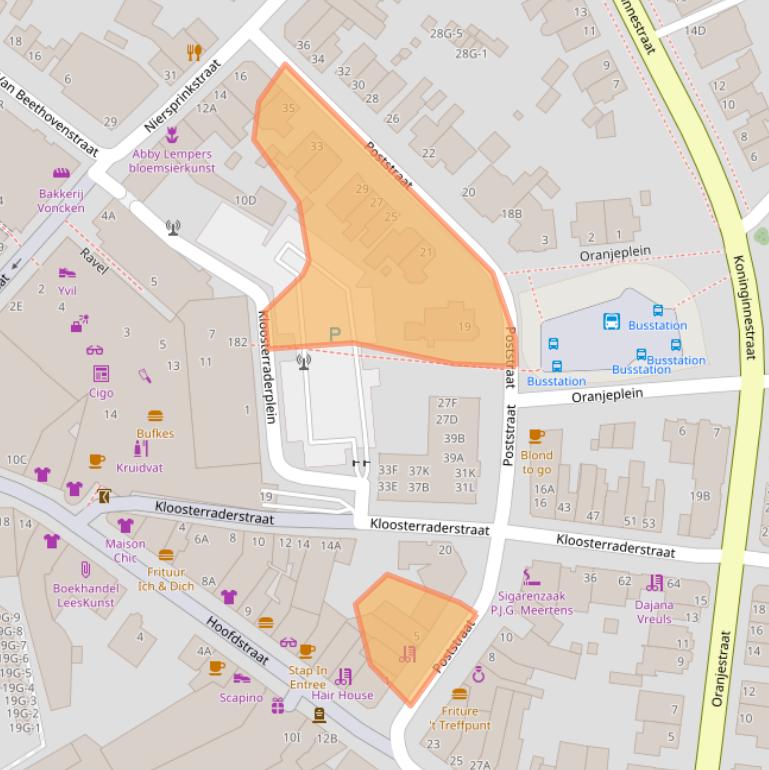 Kaart van postcodegebied 6461AW.