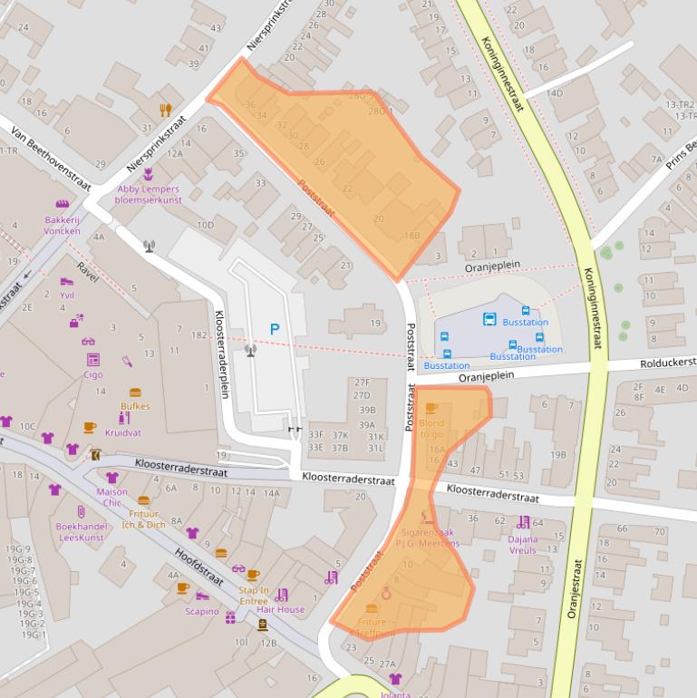 Kaart van postcodegebied 6461AX.