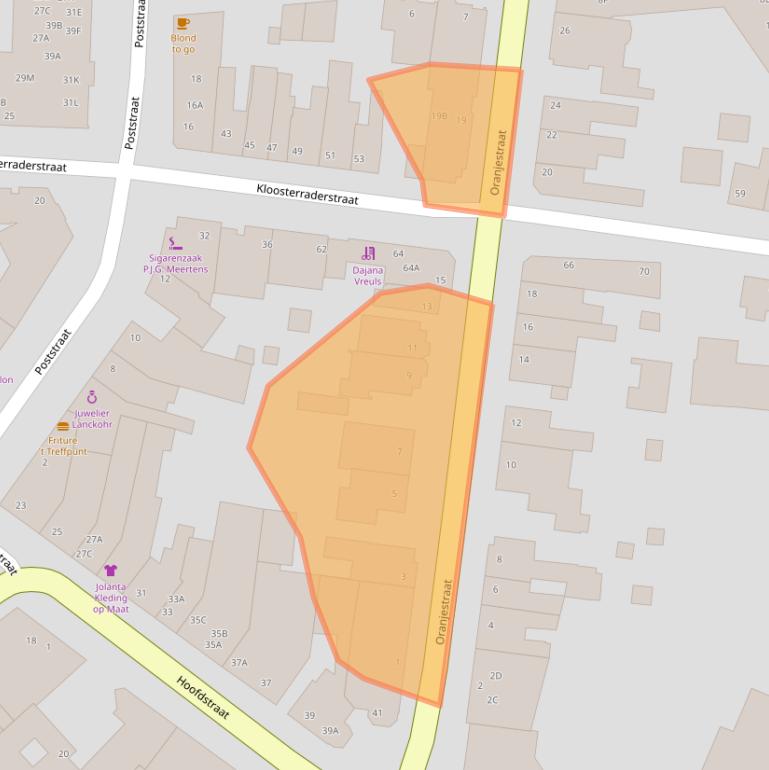 Kaart van postcodegebied 6461BA.