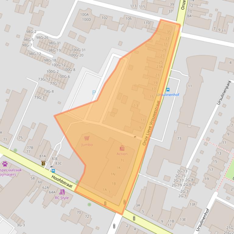 Kaart van postcodegebied 6461BM.