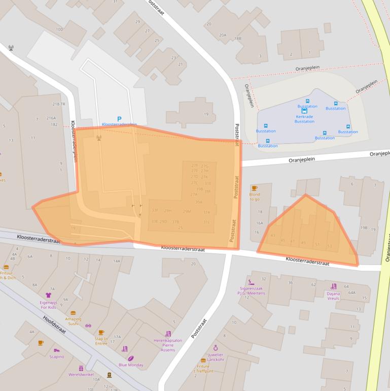 Kaart van postcodegebied 6461CA.