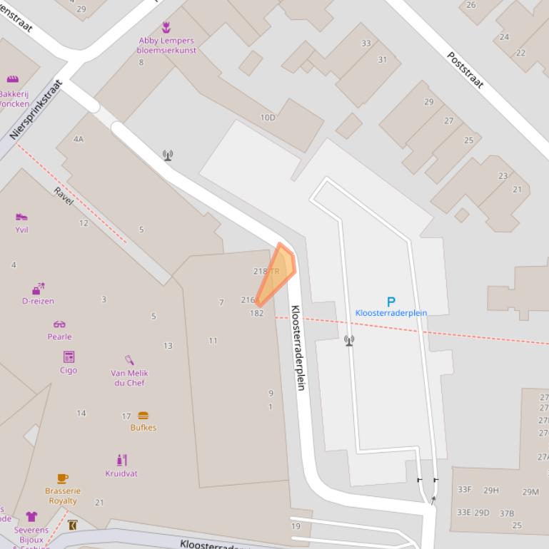 Kaart van postcodegebied 6461CG.