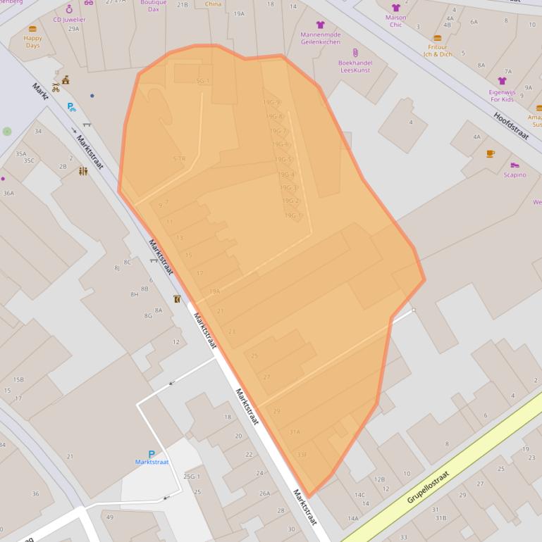 Kaart van postcodegebied 6461CT.