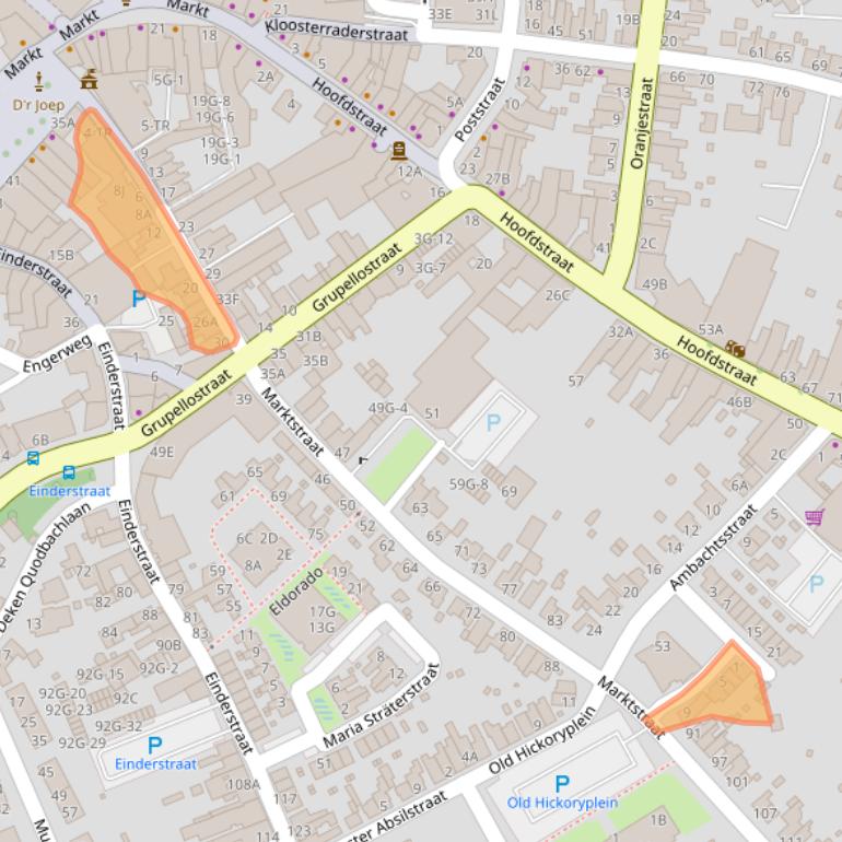 Kaart van postcodegebied 6461CX.