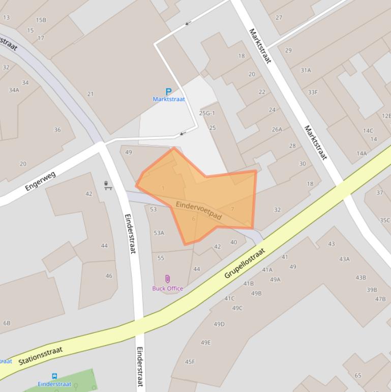 Kaart van postcodegebied 6461DC.