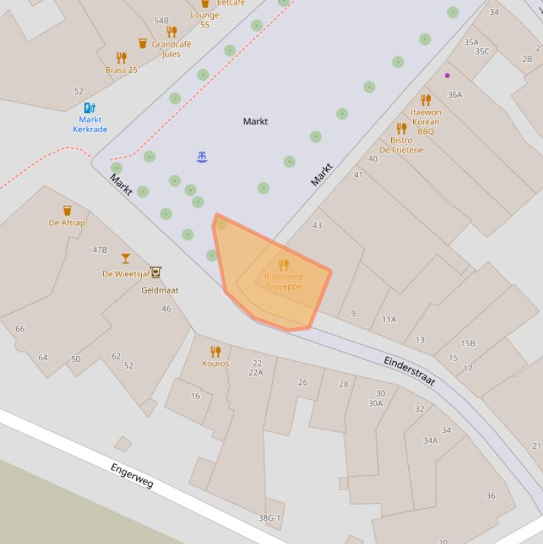 Kaart van postcodegebied 6461EL.