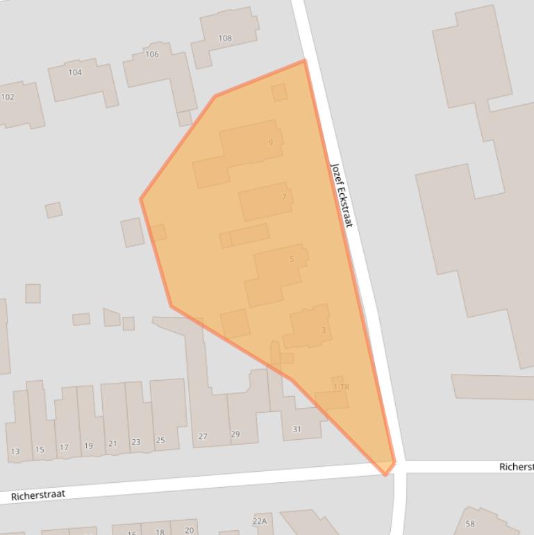 Kaart van postcodegebied 6461JJ.